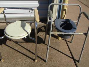 lot 108 image: Bedside potty chairs qty 2