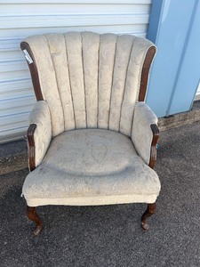 lot 134 image: High back padded rocker in need of repair