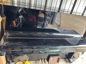 lot 5 image: YAMAHA U1 UPRIGHT PIANO WITH BENCH  POLISHED EBONY NIPPON GAKKI EXECELLENT CONDITION   $$$$