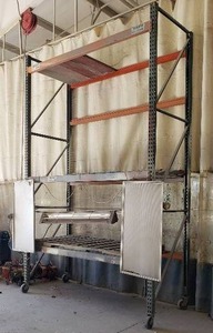 lot 24 image: Industrial Metal Rolling Shelf w Lights