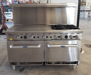 lot 35 image: BRAND NEW & NEVER USED Atosa Cook Rite AGR-36G48 Natural Gas Restaurant Range, 4 Burner, 2 Standard Oven, 36 Manual Griddle.  Seller paid over $4,300 For it