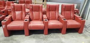 lot 56 image: Set of 4 Standard Non-Reclining Theater Seats