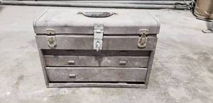 lot 68 image: Vintage 3 Compartment Tool Box w Lots of Goodies.  Contents Included.