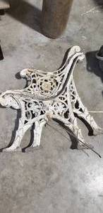 lot 78 image: Pair of Wrought Iron Bench Sides