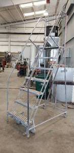 lot 156 image: 7 Step Cotterman Rolling  Locking Safety Ladder