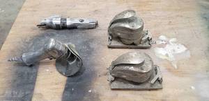 lot 161 image: Lot of 4 Pneumatic Tools.  2 Palm Sanders, 1 Disc Sander & 1 Pneumatic Shears