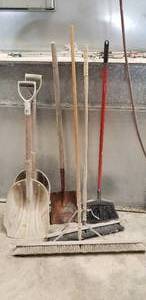 lot 178 image: Lot of Misc Brooms and Shovels