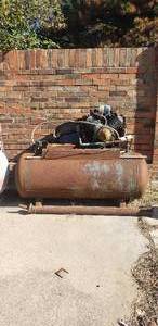 lot 201 image: 120 Gallon Air Compressor Tank & Compressor For Parts