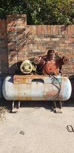 lot 202 image: 120 gallon Air Compressor Tank w Baldor 15HP Motor
