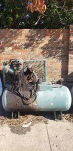 lot 203 image: 120 Gallon Curtis-Toledo Challenge Air Compressor Tank w Compressor