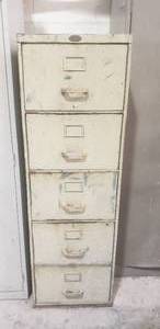 lot 295 image: Heavy Duty 5-Drawer File Cabinet w Contents