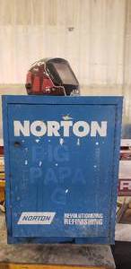lot 314 image: Norton Steel Cabinet w Contents & Mac Welding Helmet