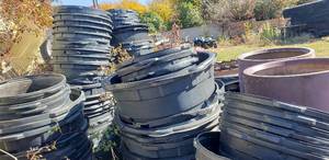 lot 349 image: Lot of 10 Plant Containers.  Misc Sizes 5-20 Gallons.  Buyers Choice on Sizes.  Buyer Picks 10.