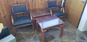 lot 381 image: Lot of Mis Furniture.  3 Chairs & 3 Small Tables