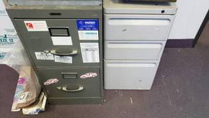 lot 399 image: Lot of 2 File Cabinets w Contents Included