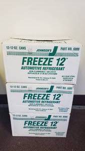 lot 410 image: Lot of 2 Cases of Freeze 12 Automotive Refrigerant.  Each can is 12oz.  12 cans per case.
