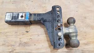 lot 240 image: Adjustable Drop Trailer Hitch w Dual Ball (2 & 2 516) w 2 Receiver & 2 12 Receiver Sleeve, 14,000LB Capacity