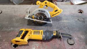 lot 340 image: Lot of Dewalt Cordless Tools.  Circular Saw & Reciprocating Saw