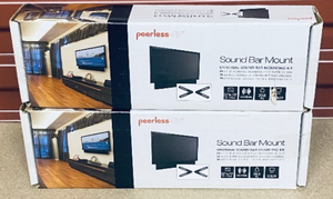 lot 22 image: Lot Of 2 - New Peerless Universal Mount For 32-70 Sound bars, Black - As Shown