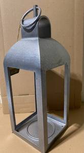 lot 39 image: New 22 Aluminum IndoorOutdoor Lantern Candle Holder Dark Silver - Smith & Hawken