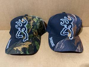 lot 46 image: Lot of 2 - New with Tag - Browning Brown & Green Camo Hunting Caps - As Shown