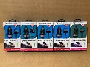 lot 47 image: Lot of 5 - New in Package - Premier Mobile Car Charger for Apple 30 Pin Devices - In Condition As Shown