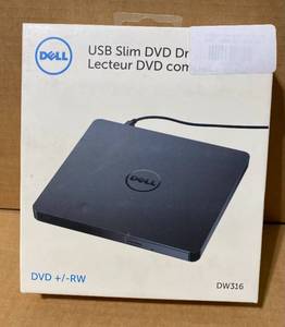lot 60 image: New in Package - Dell USB Slim DVD Drive - Multi RecorderExternal USB DVDRW Drive, Model#DW316 - In Condition As Shown