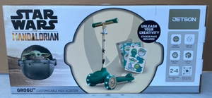 lot 80 image: New Jetson Star Wars The Mandalorian Grogu Customizable Kick Scooter - As Shown