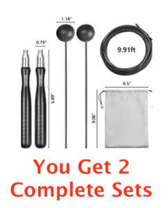 lot 97 image: Lot of 2 - New Kromen Jump Rope, Ropeless Jump Rope, Adjustable Length Training Rope for Exercise, Cordless Skipping Rope for Men Women Kids