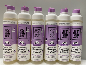 lot 131 image: Lot of 6 - New Hello Bello Soft Lavender Premium Baby Shampoo & Wash - As Shown