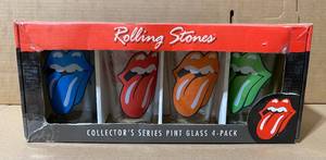 lot 141 image: Rolling Stones 4 Pack Collectors Series Pint Glasses - Multicolor - In Condition As Shown