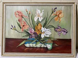 lot 153 image: Floral Oil Painting Framed Art, 38 x 28 x 1 - In Condition As Shown