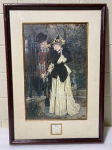lot 154 image: Parting James Tissot 1835-1902 French Painter and Etcher Framed Art, 37 x 26 x 1 14 - In Condition As Shown