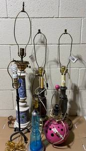 lot 160 image: Lot of 6 Lamps - In Condition As Shown