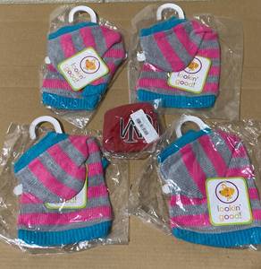 lot 166 image: Lot of 5 - New (4) XS Lookin Good Dog Sweaters & (1) XXS New Mexico University Dog Dress - In Condition As Shown