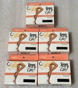 lot 190 image: Lot of 5 - New Leggs to Go Ultra Sheer Pantyhose - Tall - Off Black Sheer Toe - In Condition As Shown
