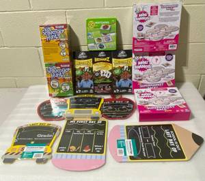 lot 246 image: Lot of 15 - New Games & Chalkboard Signs - In Quantity & Condition As Shown