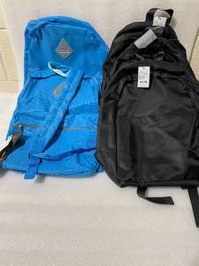 lot 263 image: Lot Of 5 - New Blue & Black Backpacks  In Condition - As Shown