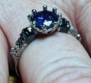 lot 2 image: Approximate Size 8 Beautiful Sterling Silver Ring WAmethyst Stone