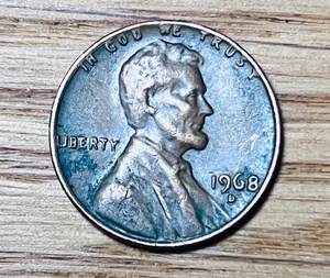 lot 35 image: RARE 1968 D Lincoln Penny Coin-Rim Roll Error L on Rim&nbsp