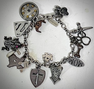 lot 37 image: .925 Sterling Silver James Avery Charm Bracelet WFifteen (15) Charms