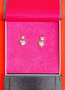 lot 38 image: Nikki Chu Designer .925 Silver Heart Earrings
