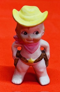lot 101 image: Vintage Collectible Rose ONeill Cowboy Kewpie Doll - Possible Lefton Bisque or Jesco