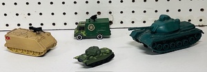 lot 124 image: Four (4) Vintage Toy Military Vehicles &amp Tanks - Including GI Joe M113