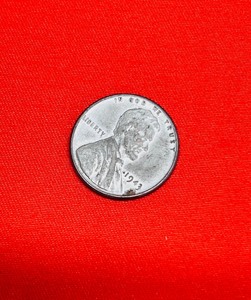 lot 32 image: RARE Error 1943 Steel Penny Obverse Die StrikePlanchet Error