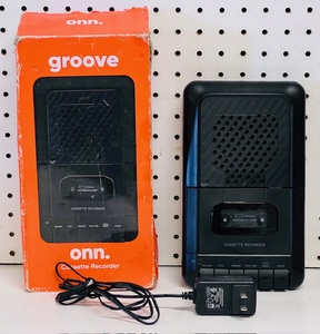lot 95 image: ONN. Groove Cassette Recorder Model 100008728 W Built-in and External Microphones &amp Automatic Level Control for Consistent Recording