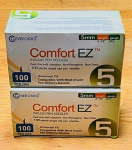 lot 49 image: 100 Count Box Clever Choice Insulin Pen Needles 5mm x 31G Expire 1124