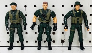 lot 201 image: Three (3) Early 80s MilitaryGI Joe Type Action Figures