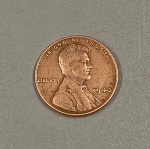 lot 259 image: RARE 1940 Lincoln Wheat Penny - No Mint Mark