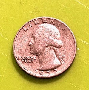 lot 221 image: 1972 Washington Quarter No Mint Mark Error W Double Die Reverse